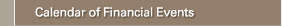 Calendar of Financial Events